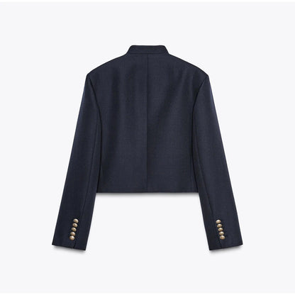 Retro Denim Military Jacket Women 2026