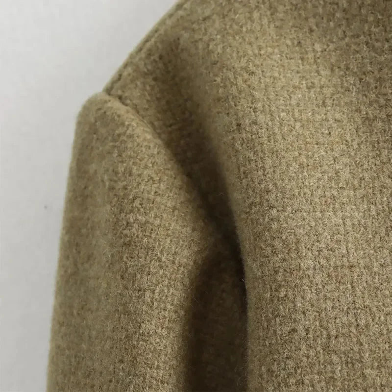 2025 Yeni Qadın Gödəkçələri Uzun Qollu Kəsik Moda Düyməli Üst Geyimlər