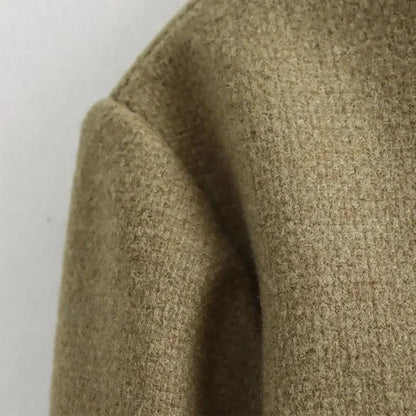 2025 Yeni Qadın Gödəkçələri Uzun Qollu Kəsik Moda Düyməli Üst Geyimlər