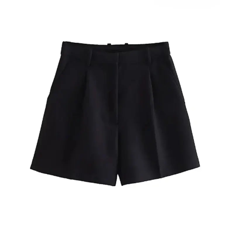 Women's Bermuda Shorts - Vintage High Waist Side Pocket Shorts