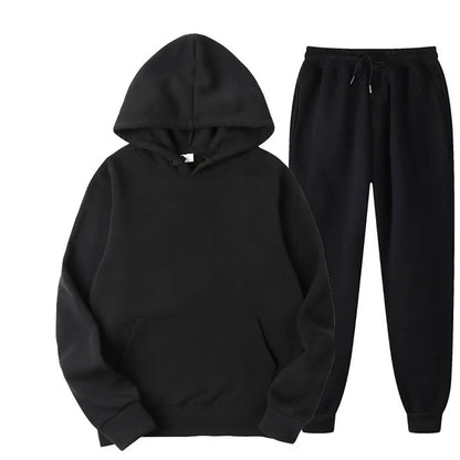 Men's Hoodie & Drawstring Pants Tracksuit Set