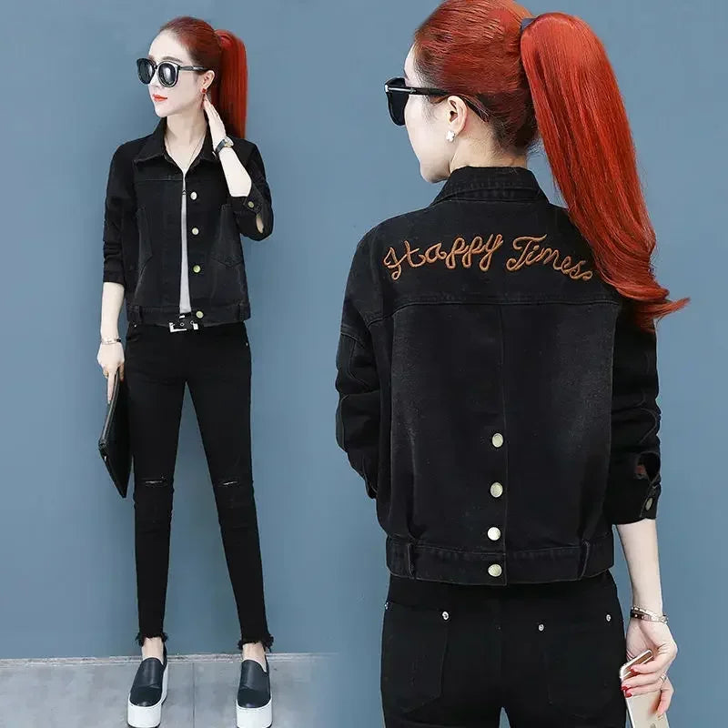 Women's Distressed Denim Jacket - Vintage Cowgirl Style