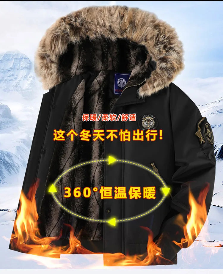 Men's Thick Padded Winter Coat - Warm Hooded Jacket