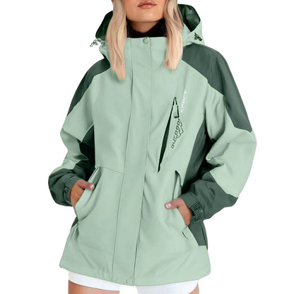 Hooded Ski Jacket - Windproof Winter Sports Coat
