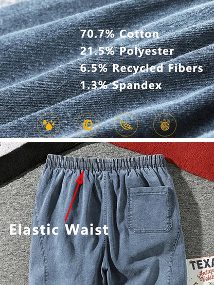 Spring Summer Black Blue Cargo Jeans Men - Streetwear Denim Jogger