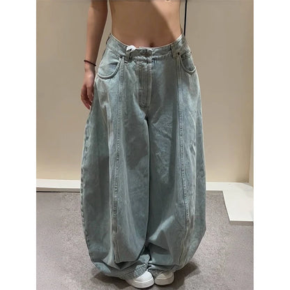 Women's Blue Jeans Hip-Hop Fashion Vintage Streetwear Y2K