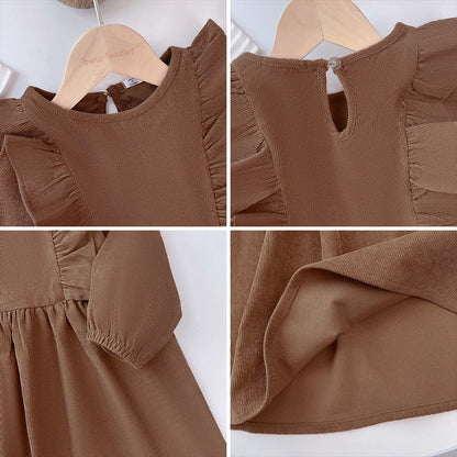 Girls' Long Sleeve Princess Casual Dress