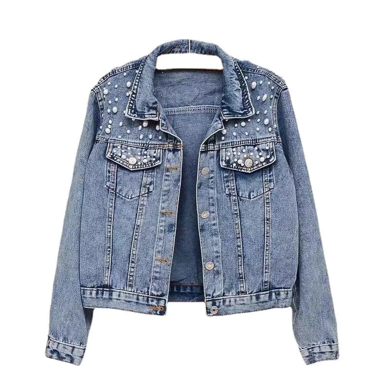 Denim Coat Women Turn Down Collar 2024