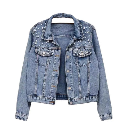 Denim Coat Women Turn Down Collar 2024