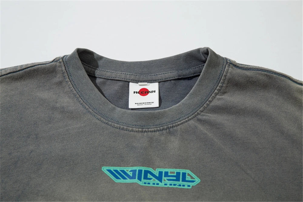 Men's Y2K Harajuku Vintage Washed Long Sleeve T-Shirt