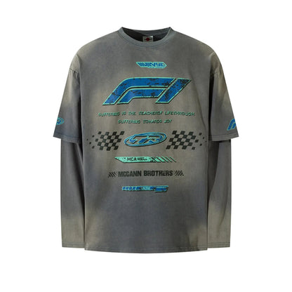 Men's Y2K Harajuku Vintage Washed Long Sleeve T-Shirt
