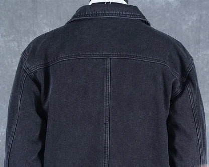 Men's Wool-Lined Denim Jacket - Winter