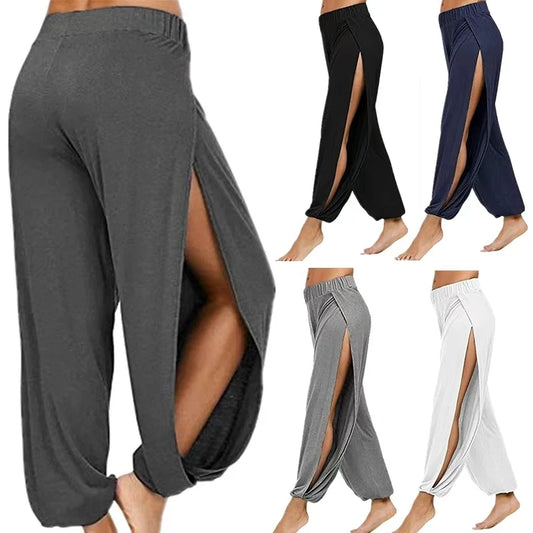 Qadın Moda Yoga Şalvarları Yüksək Bel Geniş Ayaq