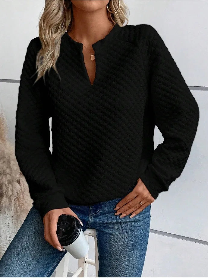 Women's V-Neck Casual Loose Fit Pullover