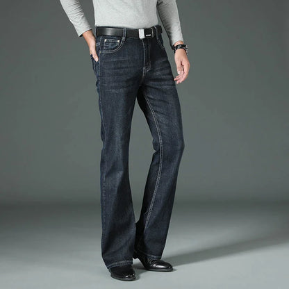 Men's Flared Boot Cut Jeans - Designer Classic High Waist