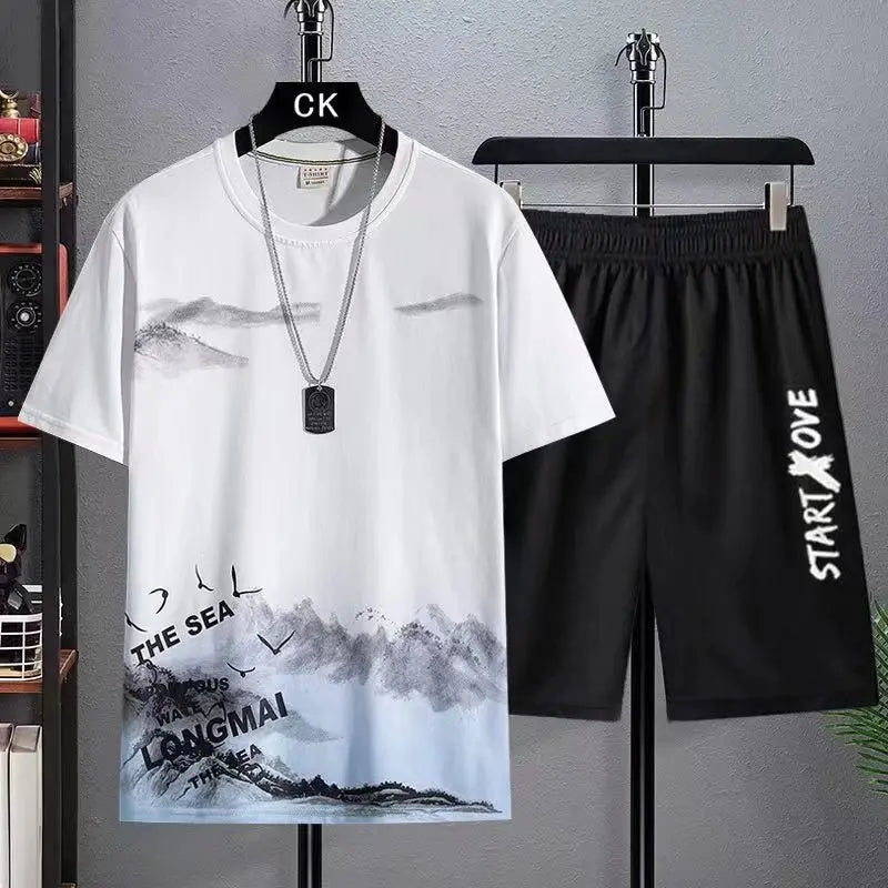 Men's Summer Shorts & Tee 2-Piece Tracksuit