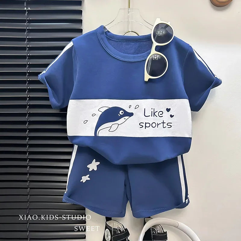 Kids Cotton Short Sleeve Top & Shorts Set