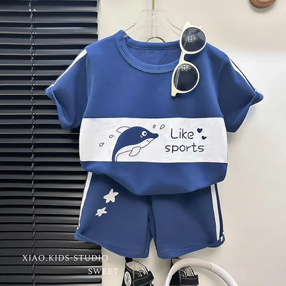 Kids Cotton Short Sleeve Top & Shorts Set