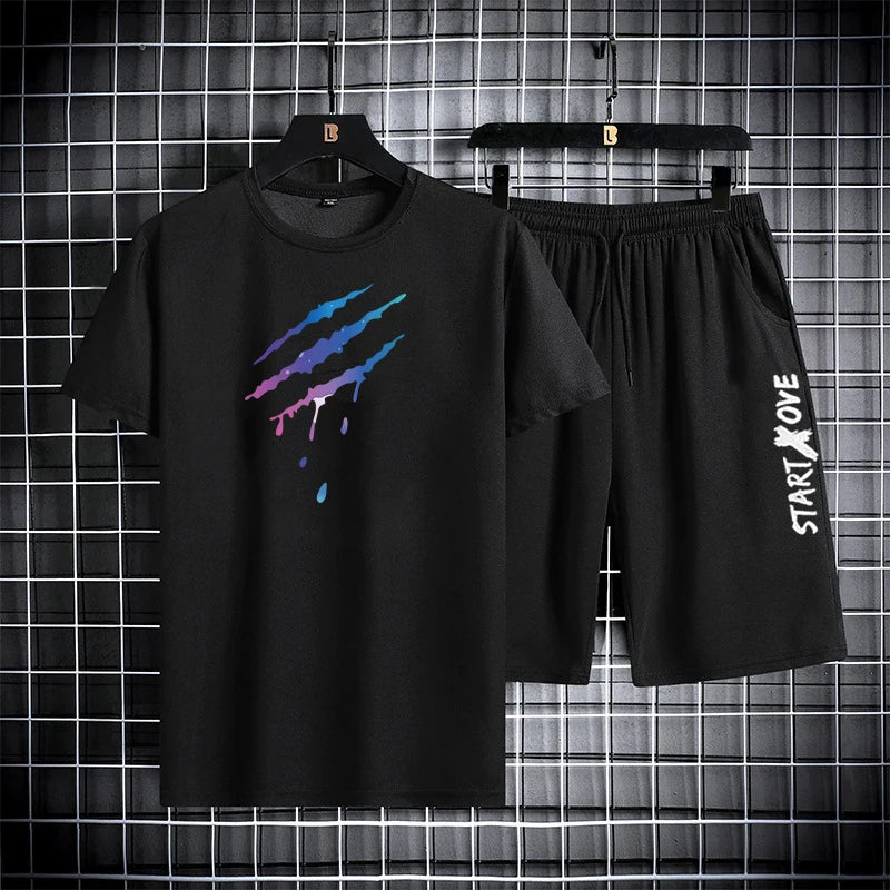 Men's Summer Shorts & Tee 2-Piece Tracksuit
