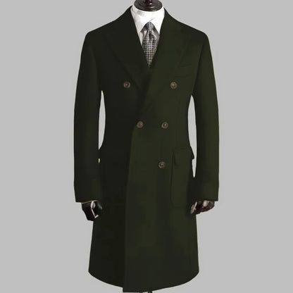 Men's Trench Coat - Notched Lapel Double-Breasted Jacket