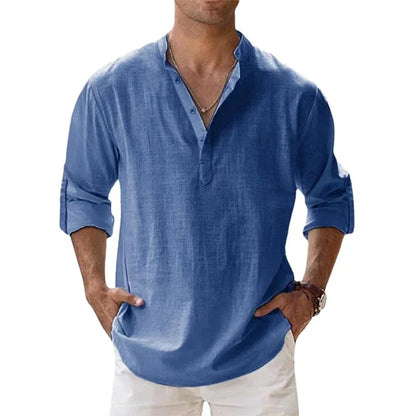 Men's Breathable Basic Cotton Long Sleeve Shirt
