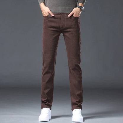 Wine Red Jeans Men - Fashion Casual Classic Business Straight