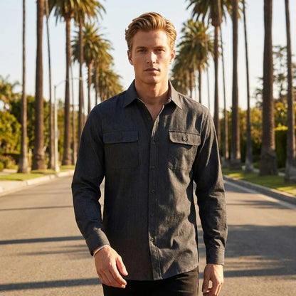 Men's Urban Streetwear Denim Shirt 2025