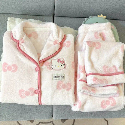 Women's Hello Kitty Flannel Pajamas - Cozy Winter Sleepwear