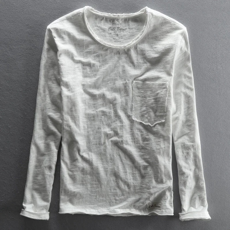 Men's Basic Cotton O-Neck Long Sleeve T-Shirt