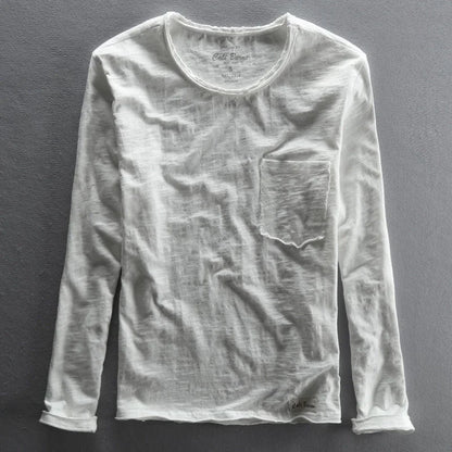 Men's Basic Cotton O-Neck Long Sleeve T-Shirt