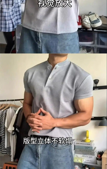 Men's American Style Sports Three-Quarter Sleeve T-Shirt
