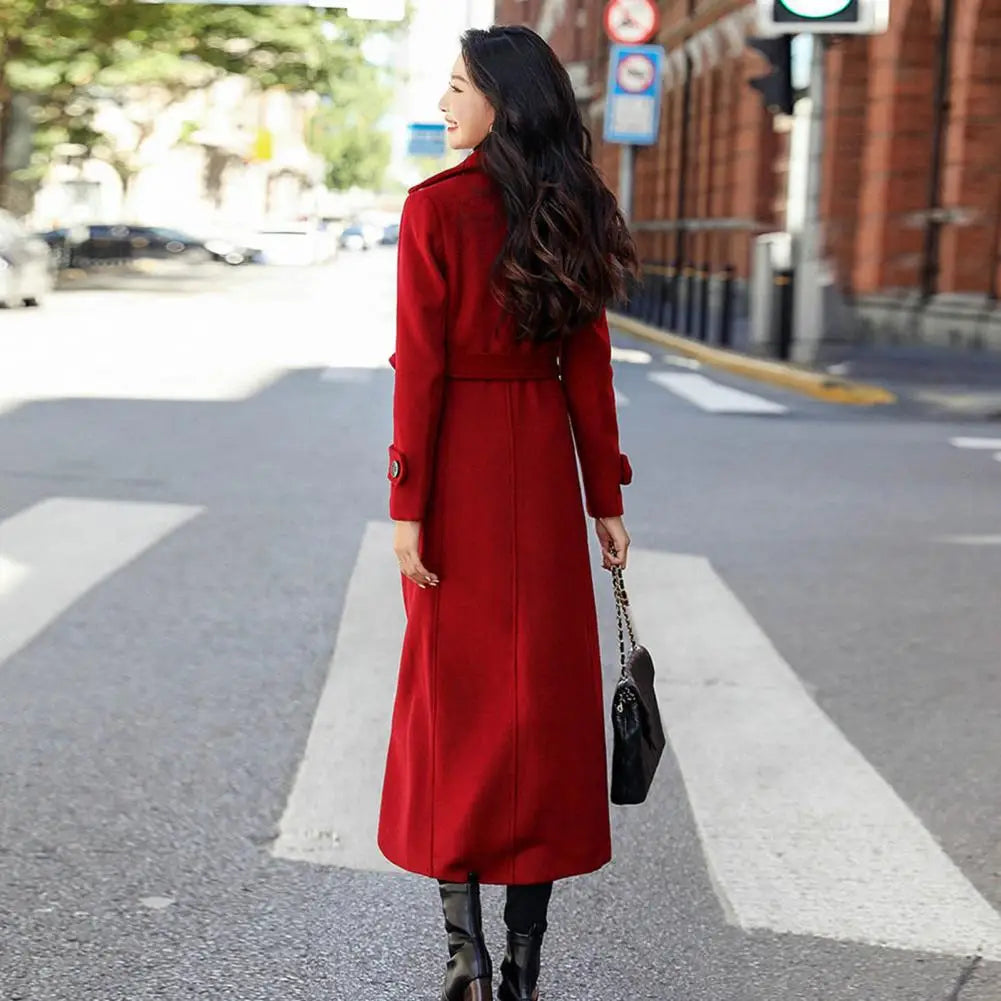 Women's Long Wool Coat - Korean Fashion Winter Coat