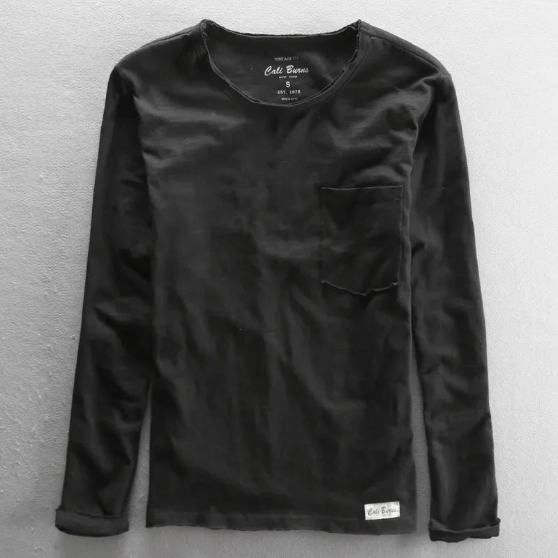 Men's Basic Cotton O-Neck Long Sleeve T-Shirt