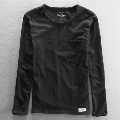 Men's Basic Cotton O-Neck Long Sleeve T-Shirt