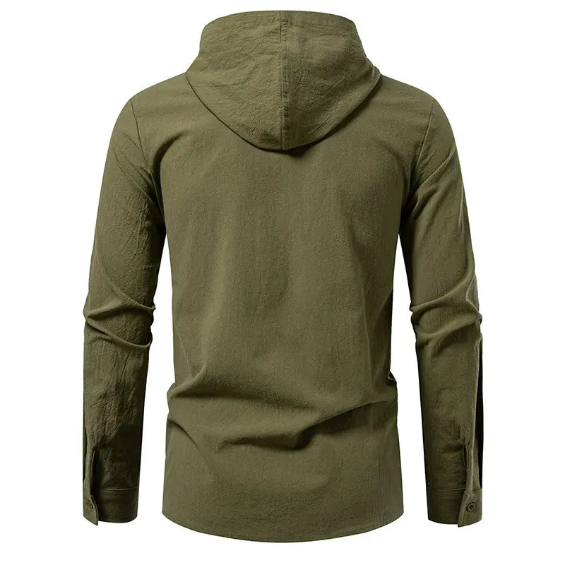 Men's Hooded Long Sleeve Pullover T-Shirt