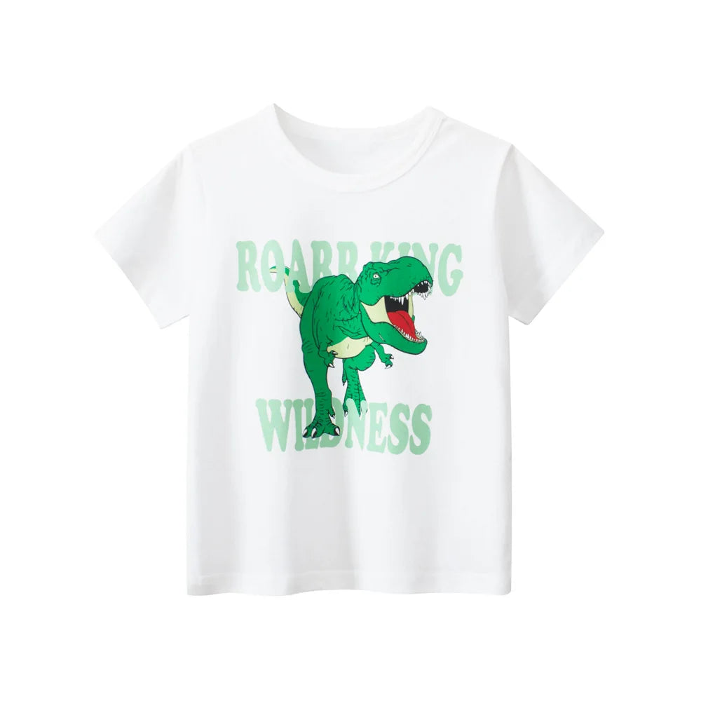Boys' Cotton Cartoon Short Sleeve T-Shirt 2-8Y
