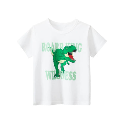 Boys' Cotton Cartoon Short Sleeve T-Shirt 2-8Y