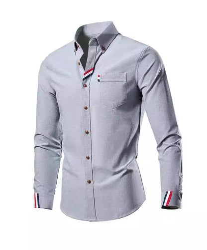 Men's Slim Fit Striped Long Sleeve Shirt