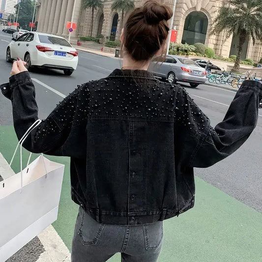 Women's Distressed Denim Jacket - Vintage Cowgirl Style