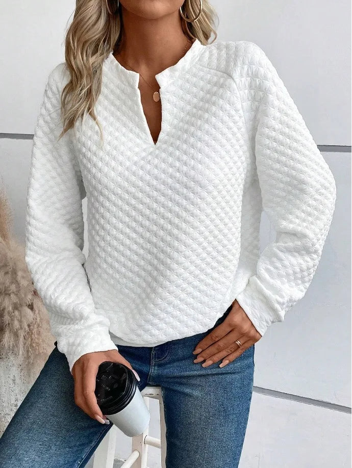 Women's V-Neck Casual Loose Fit Pullover