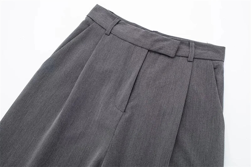 MUJER 2025 Women's Pants Beige Grey Black Wide Leg