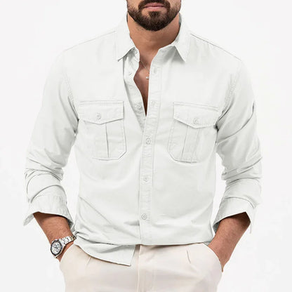 Men's Multi-Pocket Retro Casual Shirt