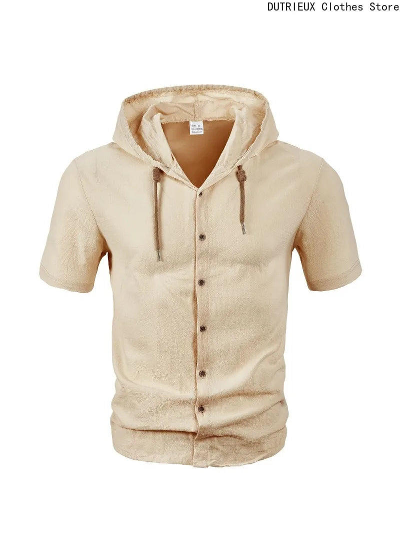 Men's Linen Short Sleeve Beach Shirt