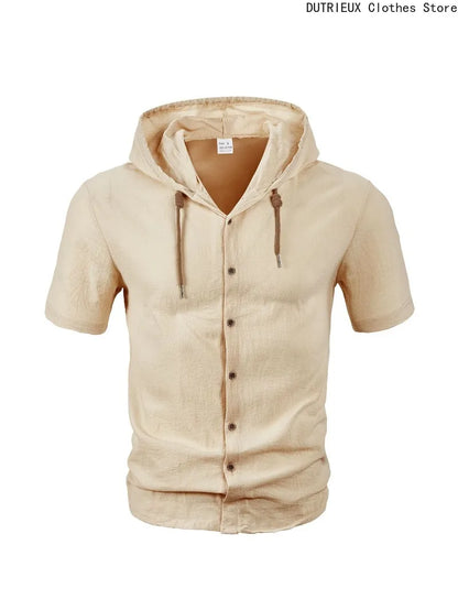 Men's Linen Short Sleeve Beach Shirt