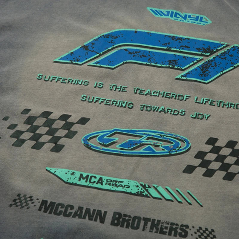 Men's Y2K Harajuku Vintage Washed Long Sleeve T-Shirt