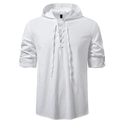Men's Hooded Long Sleeve Pullover T-Shirt