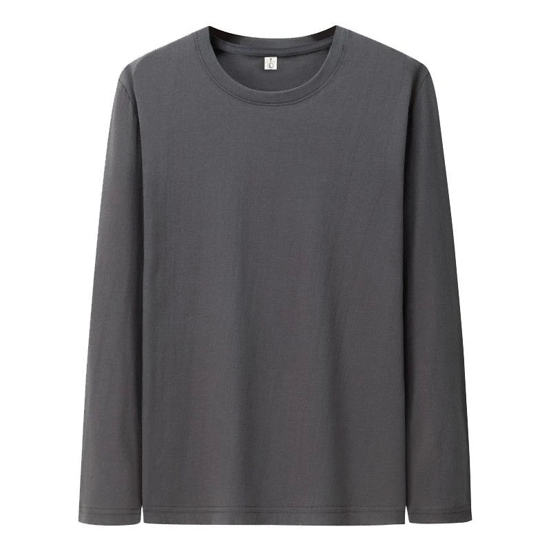 Men's Cotton Solid Color Long Sleeve Undershirt
