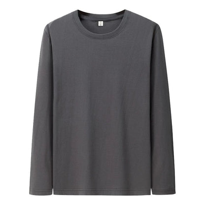 Men's Cotton Solid Color Long Sleeve Undershirt