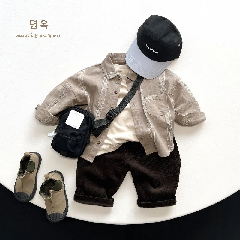 Kids Vintage Cotton Cardigan Shirt