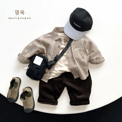 Kids Vintage Cotton Cardigan Shirt